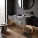 Exotic Grey Marble Wall-mount Bathroom Sink 19x30