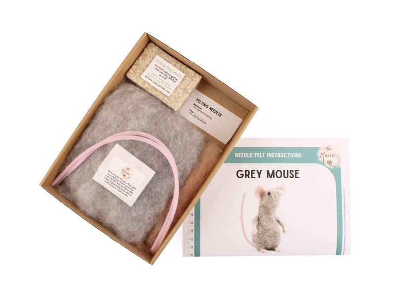 Felting Kit - Grey Mouse Needle Felt Kit