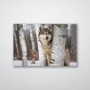 Grey Wolf Print Metal Wall Art – Wildlife Nature Rustic Cabin Home Decor
