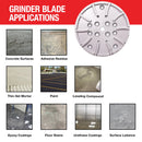 10" Grinding Wheel Diamond 20 Segments Concrete Floor Grinder Disc Blade for Leveling, Coating Removal, and Surface Prep