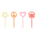 Groovy Retro Acrylic Cupcake Toppers, Set of 12