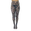 Grunge and Roses Printed Tights in Gray [Sizes Through US 14]