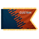 Custom Guidon Flag with Pole Sleeve and Gold Fringe
