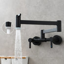 DecorBites™ Black Brass Pot Filler Tap, Foldable Kitchen Faucet with Rotate Spout