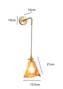 DecorBites™ Amber Glass Wall Lamp Switch, Modern Copper LED Light for Home, Bedroom, Living Room
