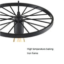 DecorBites™ Iron Wheel Chandelier | Retro Loft Industrial Pendant Light for Dining Room