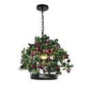 DecorBites™ Industrial Style Rose Chandelier - Wrought Iron Pendant Lamp for Home, Restaurant, Bar