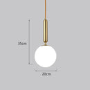 DecorBites™ Glass Ball LED Pendant Light for Bedroom and Bar, Modern Globe Hanging Ceiling Lamp