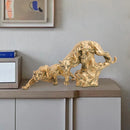 DecorBites™ Golden Leopard Resin Panther Figurine: Luxury Home Office Decor & Gift
