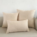 DecorBites™ Ivory Sofa Cushion Cover Solid Basic 30x50cm - 60x60cm