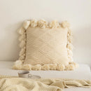 DecorBites™ Boho Style Ivory Green Pink Tassles 45x45cm Cushion Cover for Home Decoration