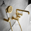 DecorBites™ Black & White Bath Shower Set with Dual Control Wall Mount