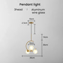 DecorBites™ Gold Glass Ball Chandelier for Living Room Kitchen Bedroom - 220V 110V