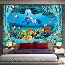 DecorBites™ Dolphin Psychedelic Tapestry: Bohemian Underwater Wall Hanging for Home Decoration