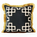DecorBites™ Geometric Fringed Lumbar Pillow Case, Luxe Sofa Pillow Cover 30x50cm