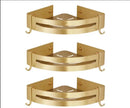 DecorBites™ Brushed Gold Aluminum Bathroom Corner Shelf Wall Mounted Shower Shampoo Holder