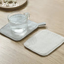 DecorBites™ Cotton Linen Coaster Set for Tea Coffee Mug Heat Protection ECO Cup Mat