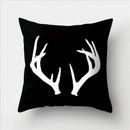 Minimalist black & white flocking pillowcase living room cushion cover
