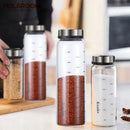 DecorBites™ Glass Seasoning Can Salt Sesame Pepper Spice Shaker with Rotary Lid