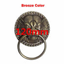 1pcs Old-Style Solid Wood Door Knocker Tiger head Front Door Knock Lion Head Copper Handle Ancient Villa Outdoor Ring Knob