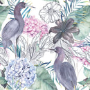 Exotic Birds and Flowers Wallpaper