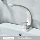 DecorBites™ Brushed Gold Basin Faucet, Deck Mounted Wash Basin Mixer for Bathroom