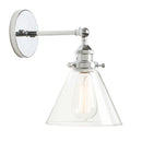 DecorBites™ Funnel Glass Shade Wall Sconce Light Fixture - Modern Metal Lamp for Bedroom, Bathroom