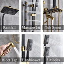 DecorBites™ 5-Function Shower Faucet Set with Rain Shower Head, Hand Shower, and Bathtub Spout