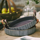 DecorBites™ Handmade Porcelain Bowl with Leather Handle - Round Sallow Salad Plate