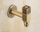 DecorBites™ Dragon Carved Antique Brass Garden Bibcocks Single Cold Tap for Outdoor ★