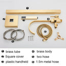 DecorBites™ Gold Freestanding Bathtub Faucet with Handshower