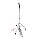 Deluxe Hi-Hat Stand by GRIFFIN | Hi Hat Cymbal Pedal With Pull Chain | HiHat Mount with Chrome Double Braced Hardware Accessory Set | Adjustable High Hat Holder Ideal for Mobile Percussion Drummers
