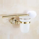 DecorBites™ Gold Crystal Bathroom Accessories Set: Luxe Brass Bath Hardware Wall Mount Collection