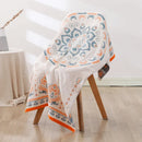 Bohemian floral cotton bath towel orange & teal bathroom wrap