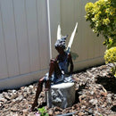 Tudor And Turek Resin Sitting Fairy Statue Garden Decorative Porch Figurine Angel Sculpture for Yard Home Garden Decoration
