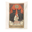 DecorBites™ Cat Divination Tarot Card Tapestry Moon Phase Wall Hanging Décor