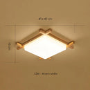 DecorBites™ Japanese Wood Ceiling Light Tatami Lamp Flush Mount Living Room Bedroom Square