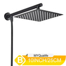 DecorBites™ 10" Square Rainfall Shower Head Set with Stainless Steel Hose