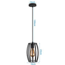 DecorBites™ Industrial Nordic Cage Pendant Light, Black Iron Retro Loft Hanging Lamp