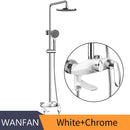 DecorBites™ Black Brass Wall Mounted Bathtub Faucet Set - Rain Shower Head, Handheld, Square