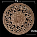 Round Wood Applique Wood Decal Wood Mouldings Onlay Unpainted European Carving Long Floral Wooden Furniture Decoration Corner