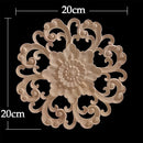Round Wood Applique Wood Decal Wood Mouldings Onlay Unpainted European Carving Long Floral Wooden Furniture Decoration Corner