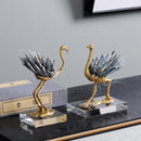 DecorBites™ Golden Crane Copper Crystal Handmade Home Decor Craft