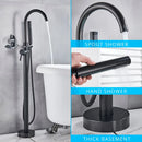 DecorBites™ Black Dual Handle Freestanding Bathtub Faucet Set Floor Standing Bath Mixer Tap