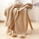 DecorBites™ Knitted Woolen Ball Blanket - Super Warm Cozy Sofa Throw Blanket