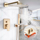 DecorBites™ Golden 8" Rainfall Shower Faucet Set with Handshower - Wall Mounted Luxury Mixer Tap