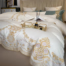 DecorBites™ 1000TC Egyptian Cotton Gold Embroidery 4Pcs Bedding Set - Luxe Chic Collection