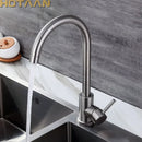 DecorBites™ Brushed Nickel Stainless Steel Kitchen Faucet with Single Handle and Single Hole