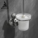 DecorBites™ Classic Angel Brass Toilet Brush and Holder Set for Bathroom