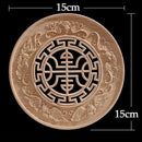 Round Wood Applique Wood Decal Wood Mouldings Onlay Unpainted European Carving Long Floral Wooden Furniture Decoration Corner